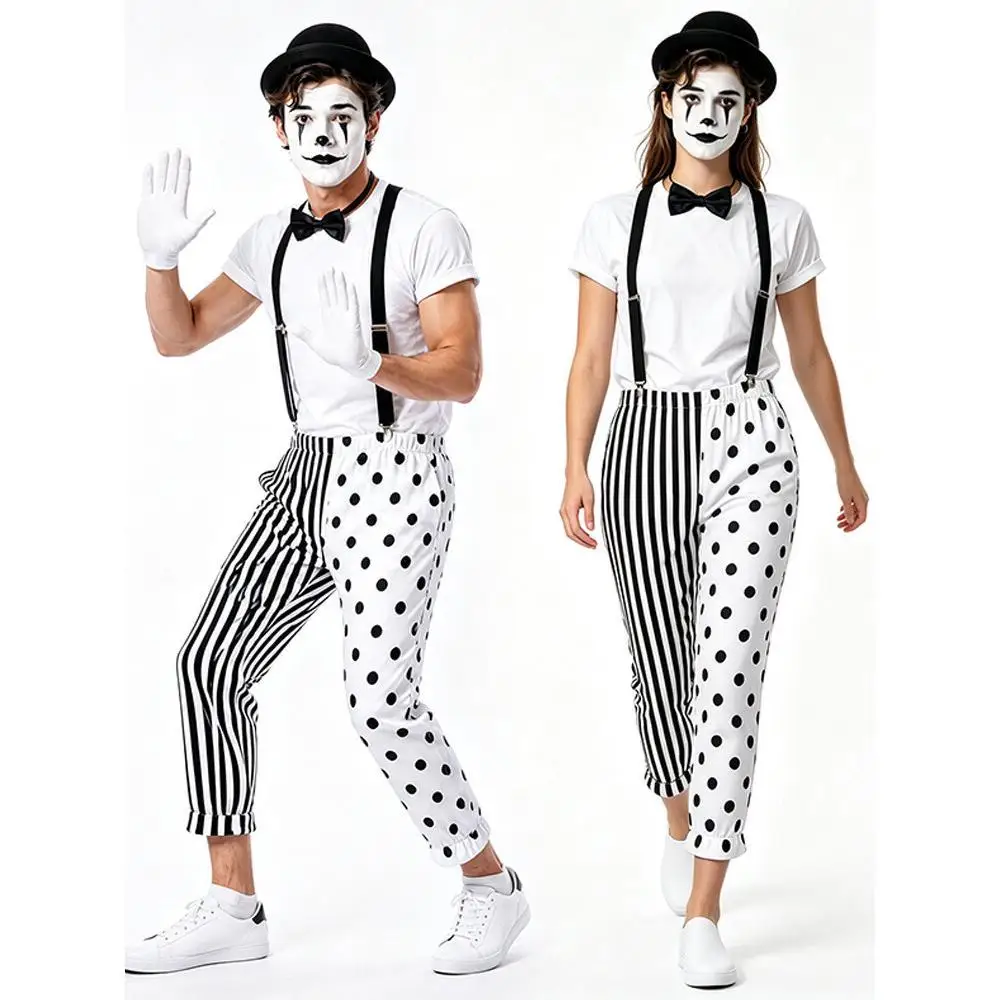 Zwart-wit Mime Clown Koppelset - Anime Cosplay Couple recensie en prijs