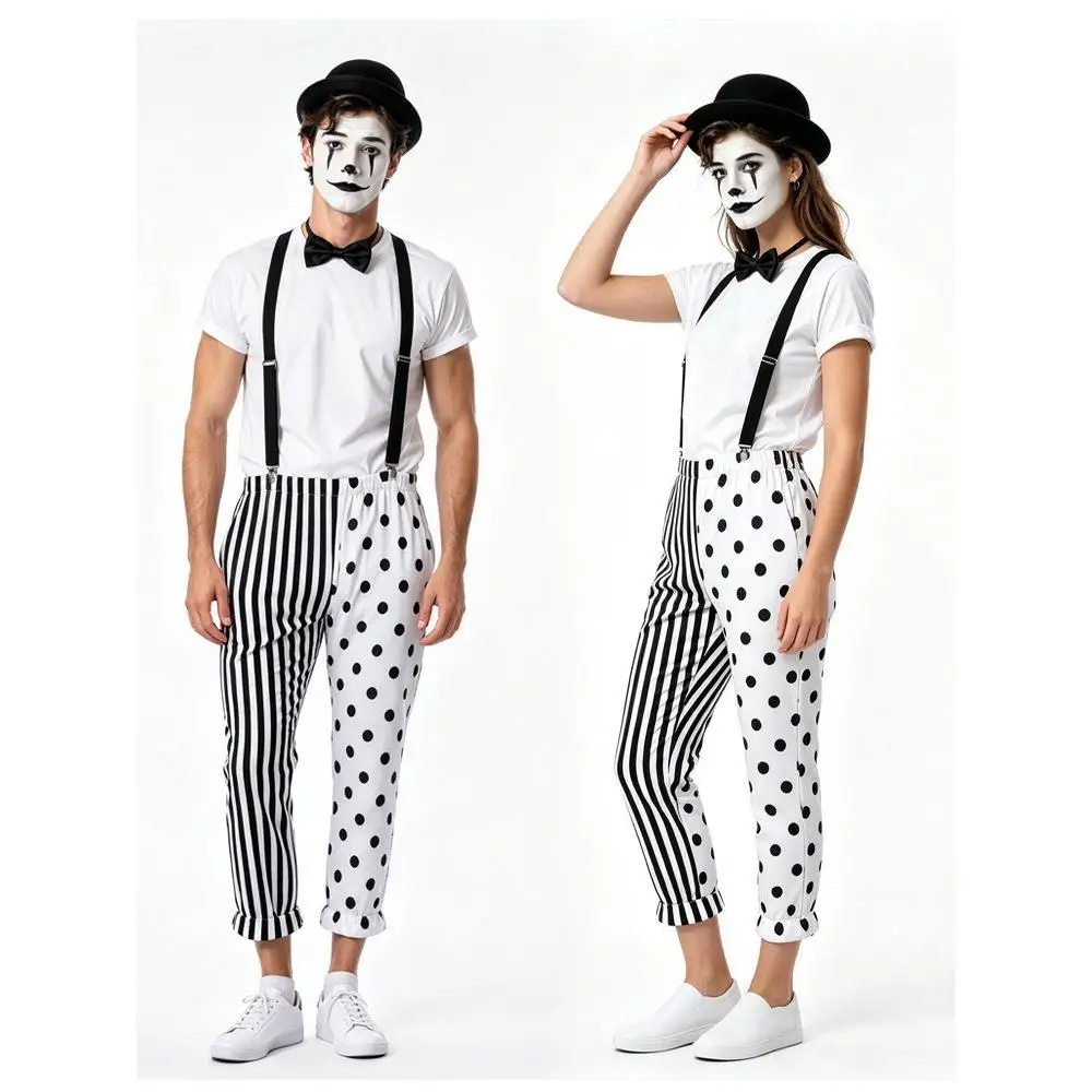 Zwart-wit Mime Clown Koppelset - Anime Cosplay Couple recensie en prijs